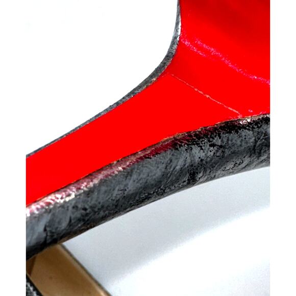 CHRISTIAN LOUBOUTIN Metallizzato Palais Royal 140 Platform Peep Toe 37 Silver - Picture 14 of 14